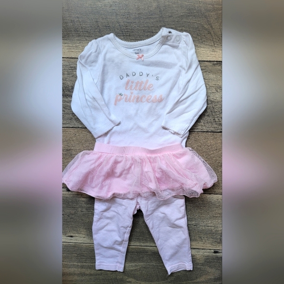 Carter's Other - Carter's 6-9 month long sleeve onesie and tutu set